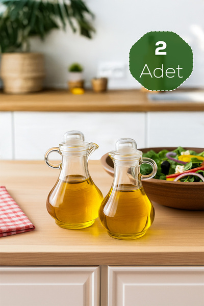 Porsima Pbt-570 Acrylic Oil Bottle Set with Lid, 2-Piece Oil Bottle Set, 80ml