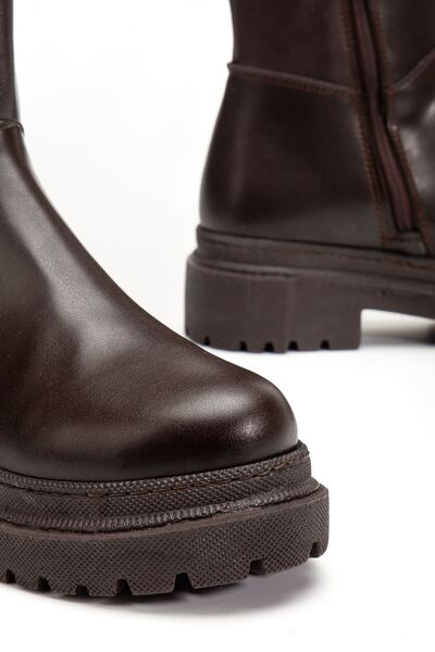 Budi 812-300 Brown Zippered Daily Women's Boots