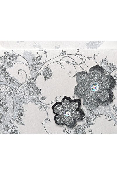 PAPYRUS Blank Cards with Envelopes, Lace & Floral Design with Glitter (8 Count)