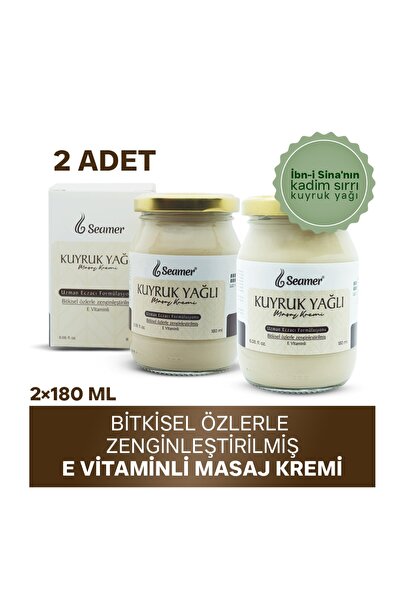 SEAMER 2li Paket Kuyruk Yağlı Masaj Kremi 180 ml E Vitamini ve Bitkisel Özler...