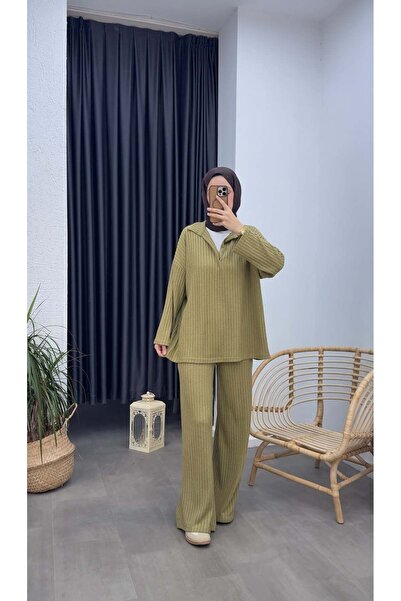 Minharir Zela Ribbed Knit Corded Fabric Set