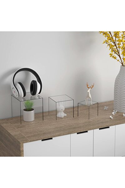 Generic Cliselda Acrylic Display Boxes - 3 pcs (3x3x3, 4x4x4, 5x5x5 in) Transparent