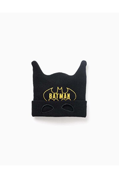 Ziddy قبعة باتمان القطنية مع آذان للأولاد، أسود