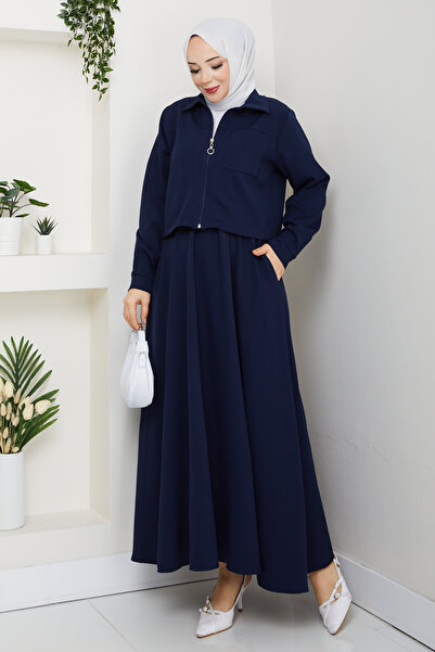 modapark.ist Women's Front Zipper Skirt Suit