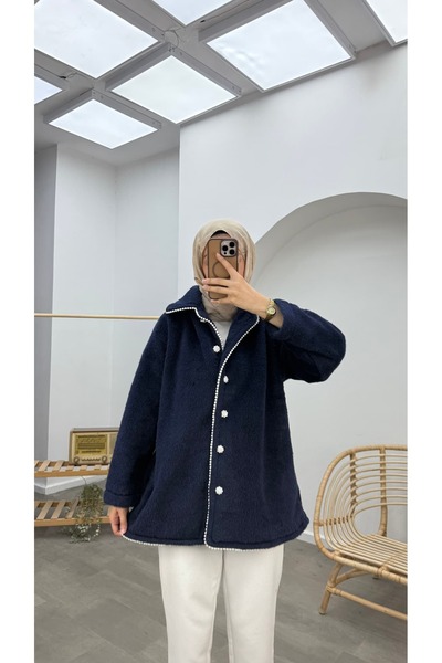 Minharir Pearl Detailed Stamp Coat