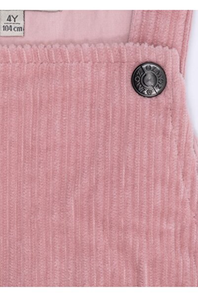 Ozmoz By Mukadder Özden Dark Pink Winter Little Girl's Dress with Velvet Straps