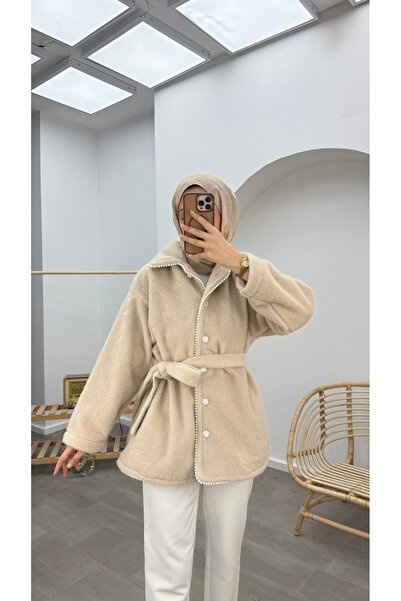 Minharir Pearl Detailed Stamp Coat