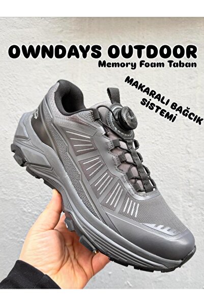 MENS OUTDOOR SHOES WITH REEL LACES, MEMORY FOAM COMFORT INNER SOLE