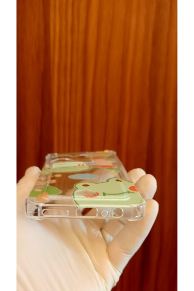 Newon Tecno Camon 20/20 Pro Cute Frog Printed Silicone Phone Case with Transparent Card Holder Cover