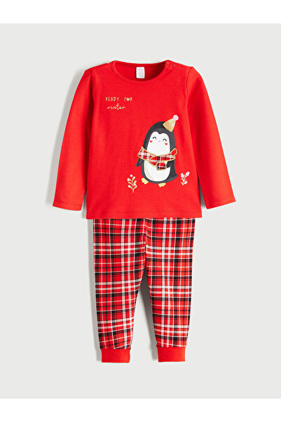 LC Waikiki Plaid Patterned Baby Girl Pajama Set (W5)