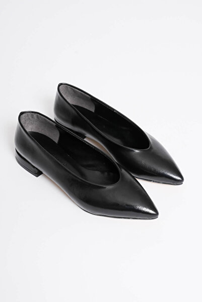 Zerenyus Etnias Premium Black Daily Short Heeled Comfortable Ballerinas