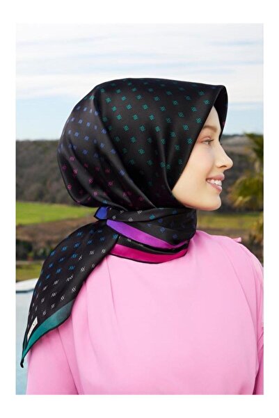 Armine İpek Eşarp Nostalji - 8936-53 Siyah Mor Twill