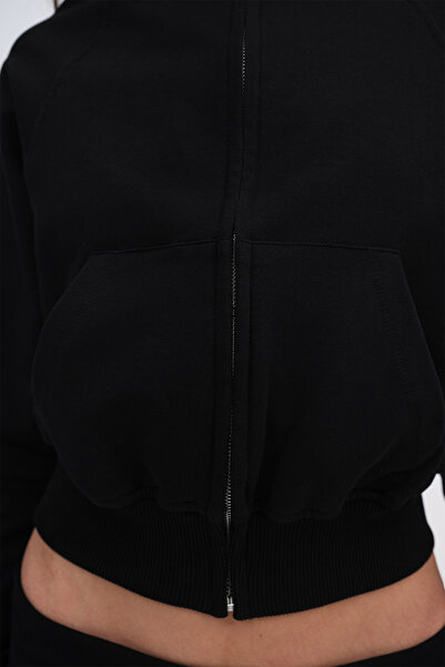 Addax High Neck Zippered Cardigan H12136