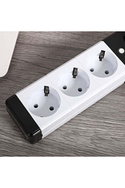 Zet ® CX-U203 Electrical Extension Cord with 3 Outlets and Switch – Compact, Safe and Durable Design