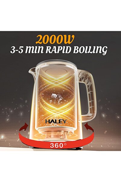 HALEY 2-3L Electric Kettle，2000W,304 stainless steel inner body, Hot Water Kettle(3L)