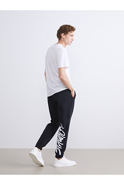 LC Waikiki Μαύρο ανδρικό παντελόνι Jogger Standard Fit