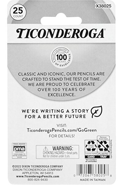 TICONDEROGA Pencil Cap Erasers, White, 25 Pieces, 6 Packs (X38025)