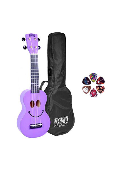 Mahalo SMILEPP – Set ukulele sopran Basic1, Smile Mov, cu husă și pene