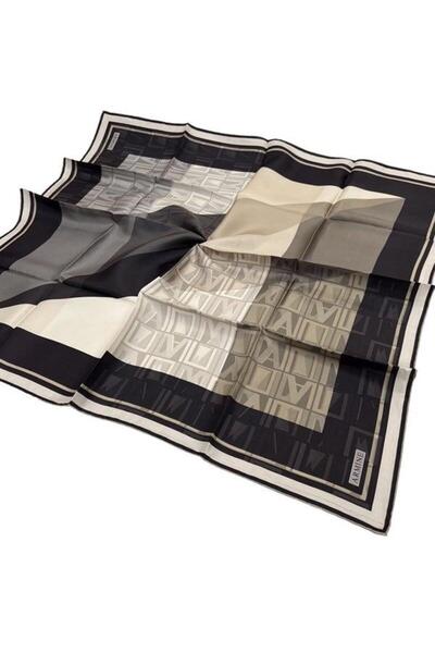 Armine Eșarfă de mătase Nostalgia - 8516-03 Negru Bej Twill