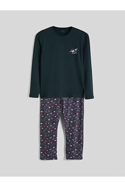 LC Waikiki Özmarka New Season Standard Fit Christmas Themed Men's Pajama Set