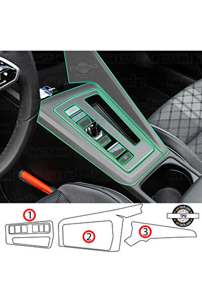 ael-tech مجموعة حماية من البولي يوريثان الحراري (TPU) باللون الأسود اللامع مت...