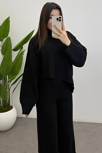 Bipantolon Μαύρο Σετ Με Παντελόνι Μπλούζας Διπλό