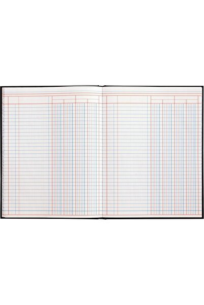Adams 4-Column Accounting Ledger, Black Cloth Cover, 23.5 × 18 cm, 80 Pages - ARB8004M