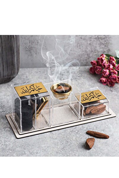 Story of candle Incense burner with Maroki oud, lighter, charcoal, and tongs,...