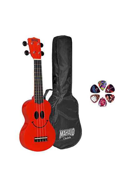 Mahalo SMILERD – Set ukulele sopran Basic1, Smile Roșu, cu husă și pene