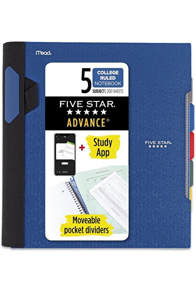 Generic Five Star Advance Spiral Notebook, 5-Section, College Ruled, 8.5 x 11...