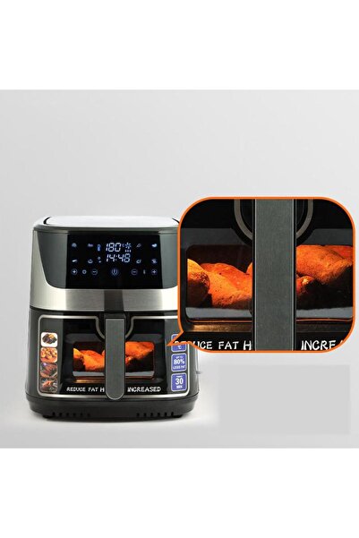 Tradeo Digital Air Fryer 12.5L, LED Touch Display, Timer & Temp Control, Large Capacity, Black & Silver