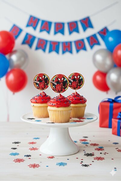 partylady 8 Pieces Spider-Man Themed Toothpick Set / Treat Decoration (8 Pieces)