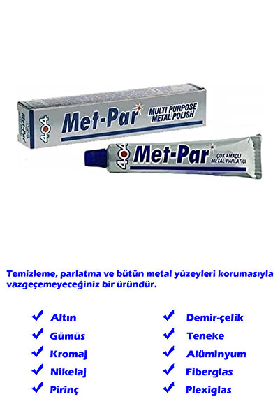 MOD10 404 Met-par çok amaçlı metal fayans parlatıcı 50gr (Temizler parlatır korur)