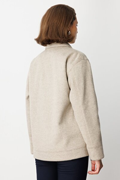 Ekol Torba Cepli Short Cashmere Coat
