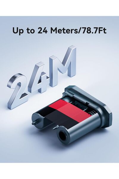 NiiMbot M2 Compatible Thermal Label Printer Ribbon, Refill Roll, 24m, Red/Black