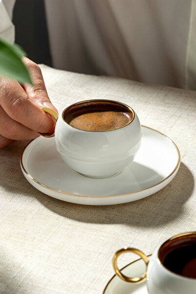 Nehir Monica 6 Kişilik 12 Parça Porselen Kahve Fincan Takımı