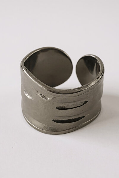 TAKIŞTIR Silver Color Adjustable Steel Ring