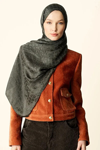 Madame Polo Premium Jakar Şal Halka Desen - Haki