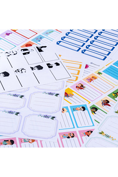 Bimotif Karışık isimlik okul etiketi sticker 1 adet