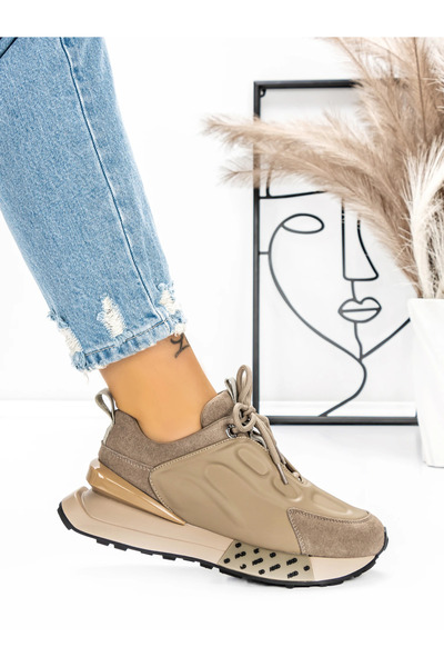 Pantoful Pantofi Sport Dama din piele naturala 5SZ12 Kaki