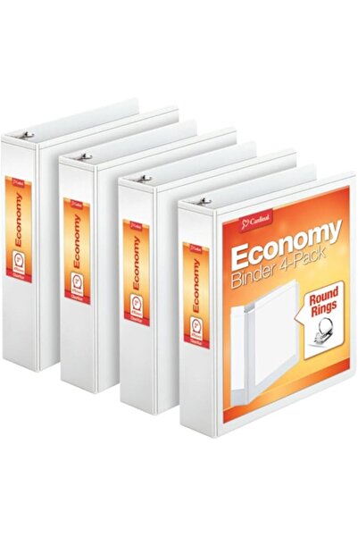 CARDINAL ملفات حلقات دائرية اقتصادية، 2 بوصة، عبوة من 4 قطع (أبيض)