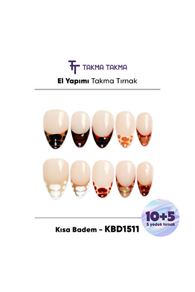 Takma Takma 10'lu Ten Rengi Kısa Badem KBD1511 Tekrar Kullanılabilir El Yapım...