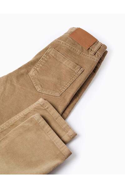 Ziddy Corduroy trousers 'slim fit' for boys, dark beige