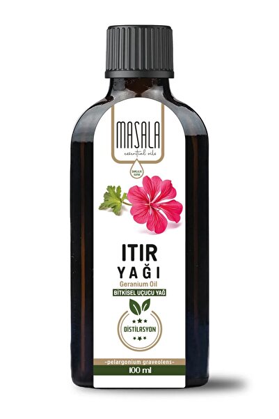 Masala Saf Itır (Sardunya) Yağı 100 ml. Cam Şişe - (Geranium Essential Oil)