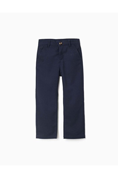Ziddy Slim twill chino trousers B&S for boys, dark blue