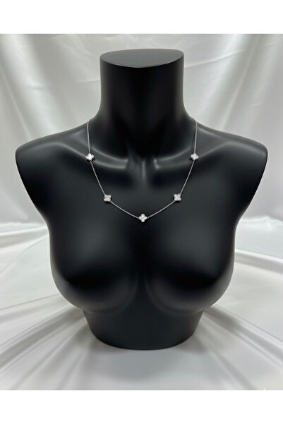 NUR TASARIM ATÖLYESİ Women's Silver Pearlescent Tiny Brand Model Necklace