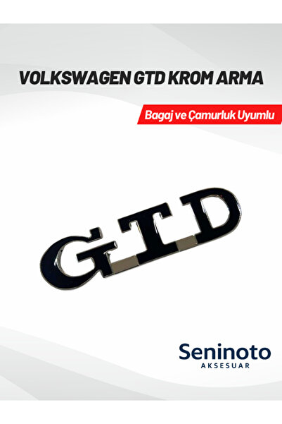 SeninOto Volkswagen GTD 3D Krom Arma – Siyah (Bagaj ve Çamurluk Uyumlu)