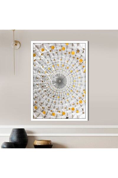 Araste Dekorasyon Gold Star Detailed Ceiling 2 Frame and Poster - M1036