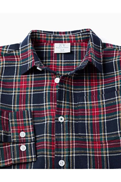 Ziddy Flannel Check Shirt for Boys 'B&S', Red/Blue