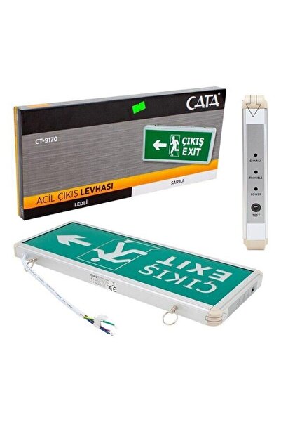 Cata Ct-9170 Ledli Exıt Armatür - Acil Çıkış Levhası (3 Saat Şarjlı)
